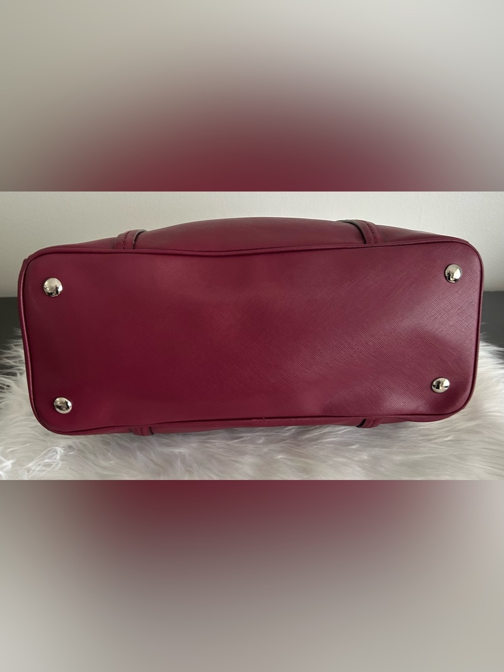 Coach Madison Saffiano Leather Carryall Tote Satchel Burgundy Oxblood F25669 - Picture 5 of 11